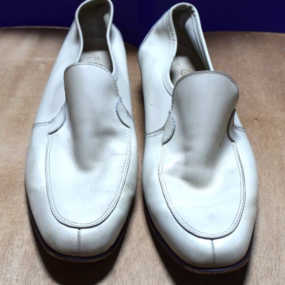 Bally Switzerland Continental Toreto White Leather Loafers Men’s 9 - Picture 1 of 5